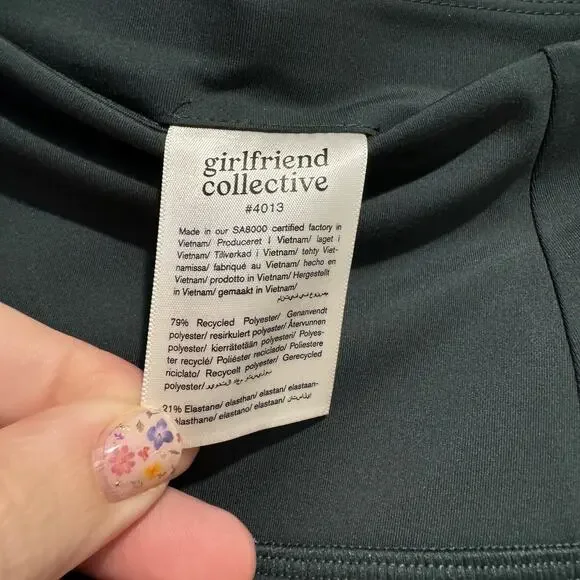 Girlfriend Collective High Rise Bike Shorts Moss Green NEW Size XS - Picture 5 of 7